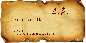 Leth Patrik névjegykártya